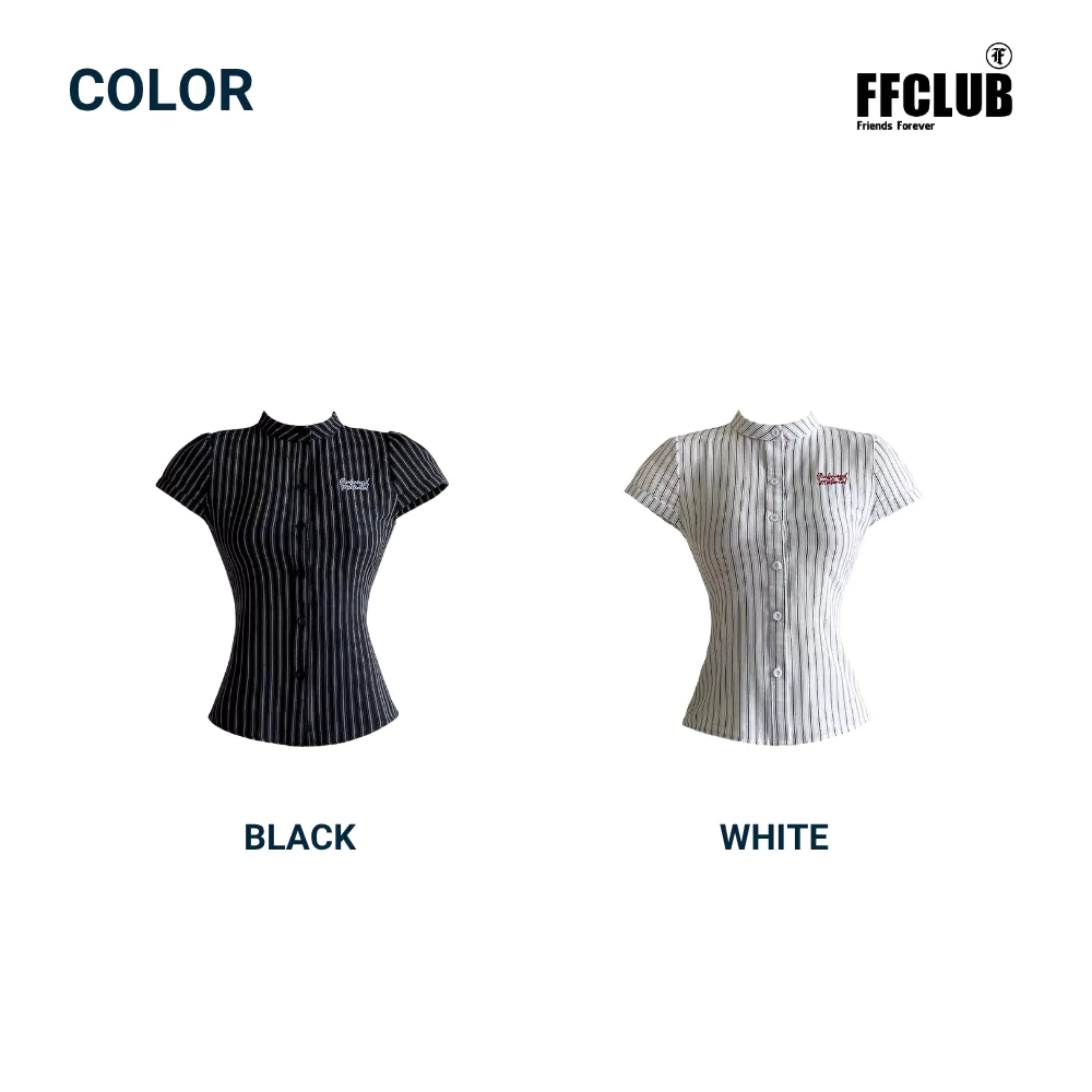 Áo Sơ mi vải LINEN có chiết eo thêu logo GIRL FRIEND thoáng mát FFCLUB
