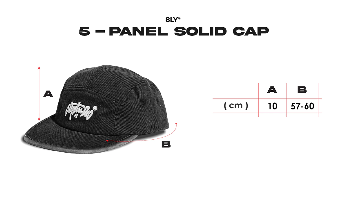 Mũ lưỡi trai SLY 5 Panel Caps washed Solid Grey