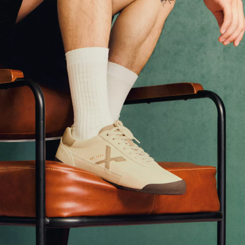 Giày Sneaker Da Nam Nữ Dincox DC47 BEIGE/TAUPE Shoes Đế Bằng, Bền Và Nhẹ Hơn