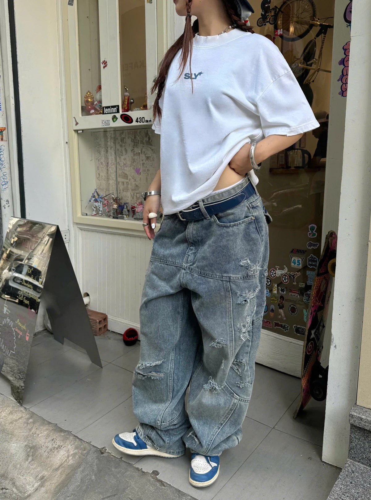 Quần Jeans Straight SLY Dispatch Washed Grey