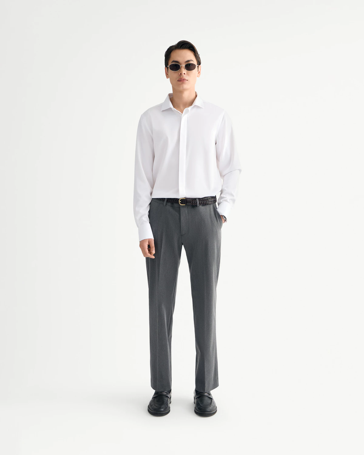Áo Sơ Mi Nam Tay Dài Trơn Form Fitted - Routine 10S25SHL004