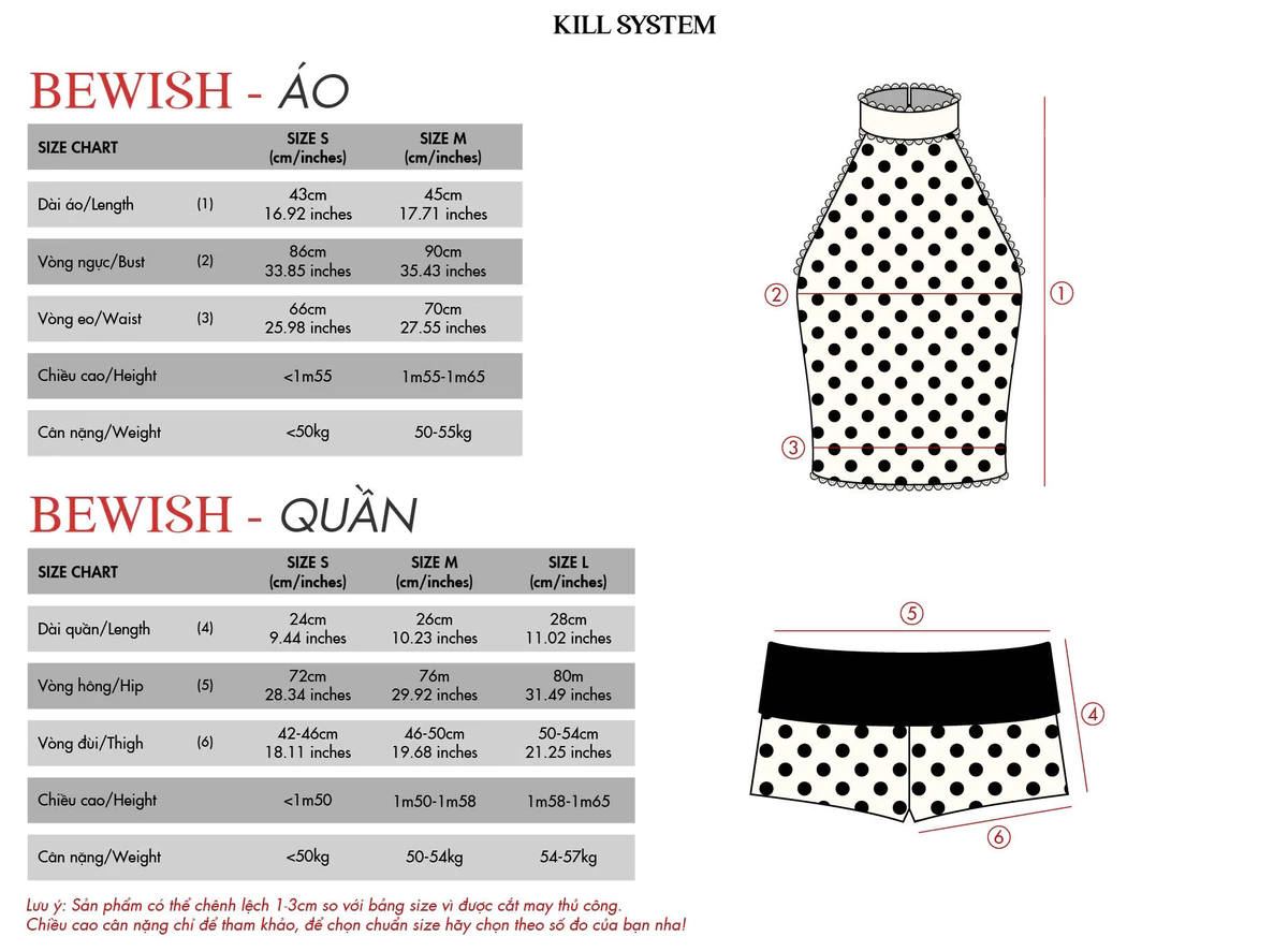 Áo yếm chấm bi tôn dáng BEWISH - 𝐊𝐈𝐋𝐋 𝐒𝐘𝐒𝐓𝐄𝐌