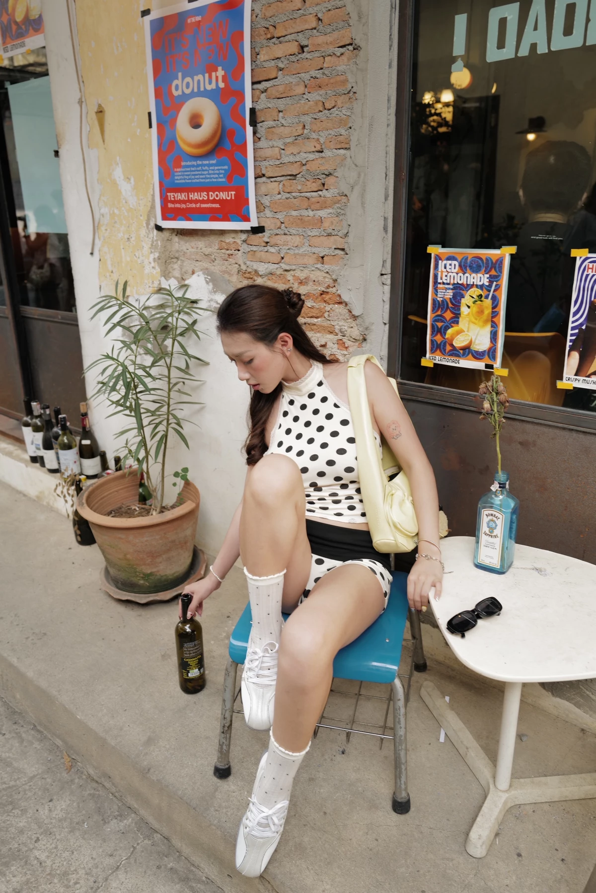 Áo yếm chấm bi tôn dáng BEWISH - 𝐊𝐈𝐋𝐋 𝐒𝐘𝐒𝐓𝐄𝐌