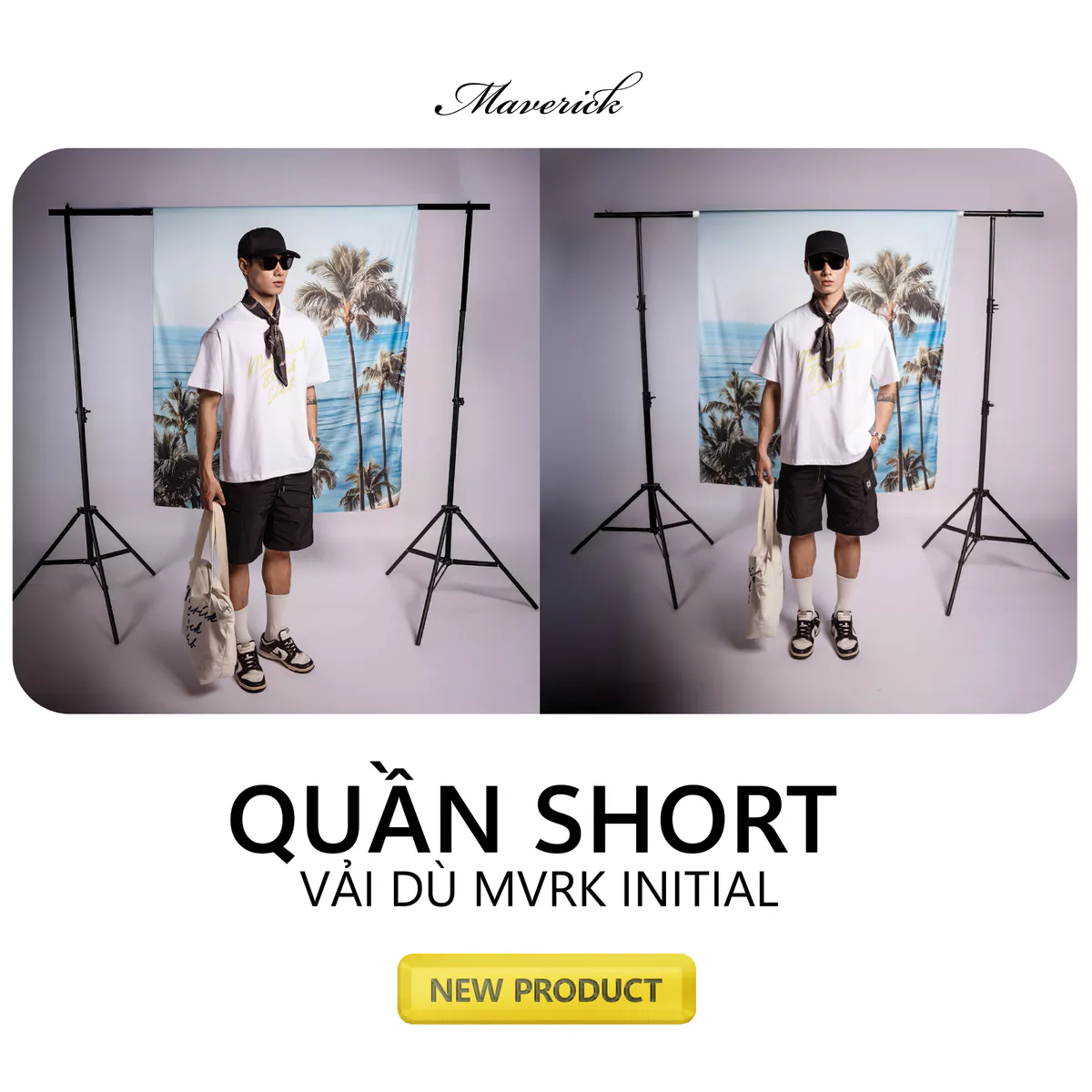 Quần Short MVRK Initial Unisex Vải Dù Siêu Nhẹ Thoáng Mát
