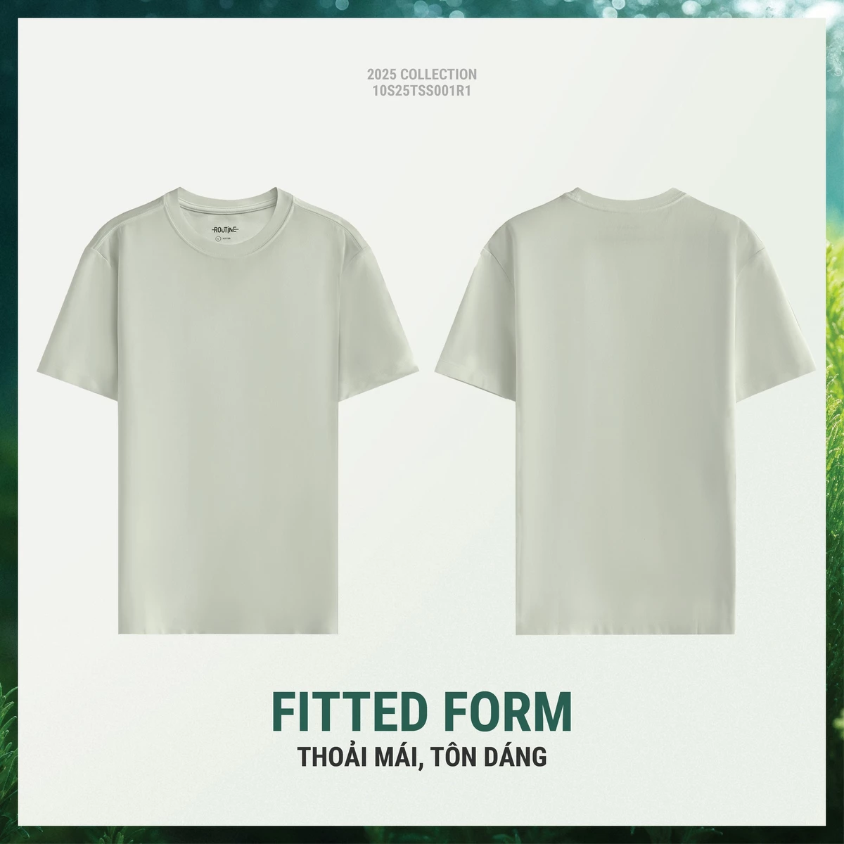 Áo Thun Ngắn Tay Vải Cotton Cooling Trơn Form Fitted - Routine 10S25TSS001R1