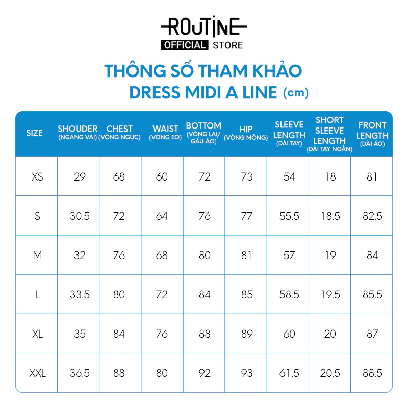 Đầm Thun Tay Ngắn Nữ Xẻ Trước Form A Line - Routine 10F25DREW001