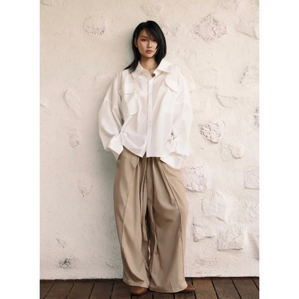 Quần Vải Linen Form Baggy Unisex 67PERCENT / 67% - LINEN BOX PLEATED PANTS