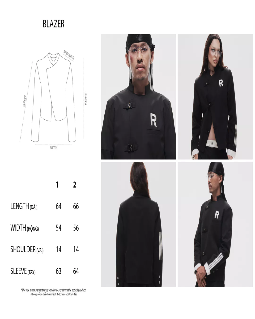 Áo RVB SHINKA GAKURAN Blazer BLACK
