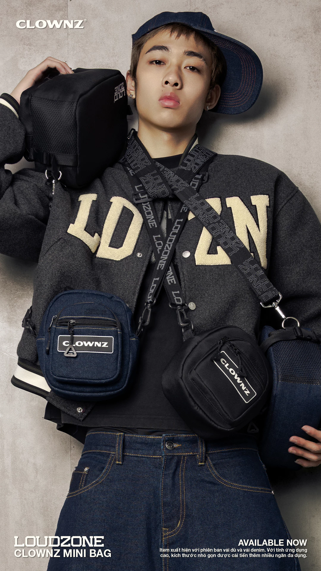 Túi đeo chéo local brand Loudzone CLZ Mini Bag, vải dù freestyle thời trang nam nữ