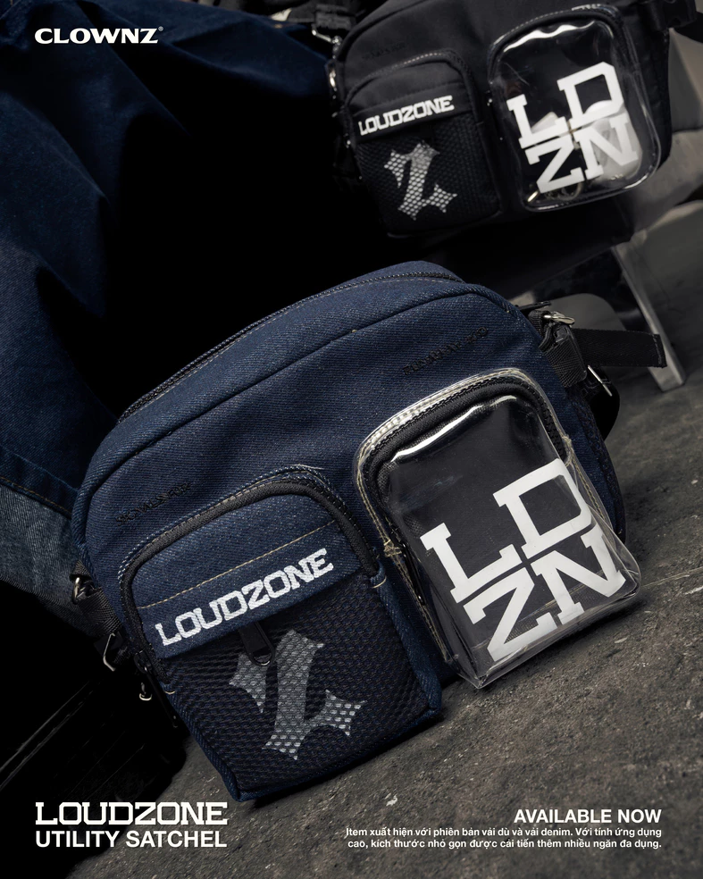 Túi đeo chéo local brand Loudzone Utility Satchel vải canvas nam nữ thời trang hàn quốc