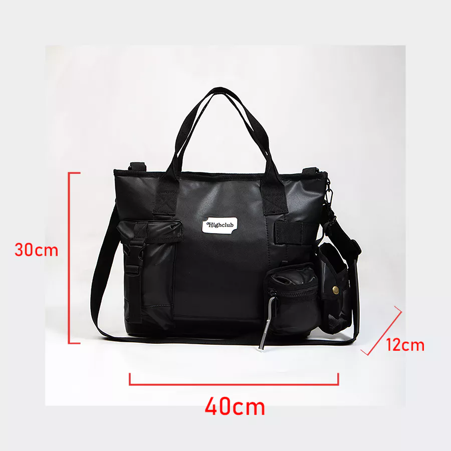 TÚI ĐEO CHÉO HIGHCLUB SYSTEMIC BAG da simili ĐEN/đỏ
