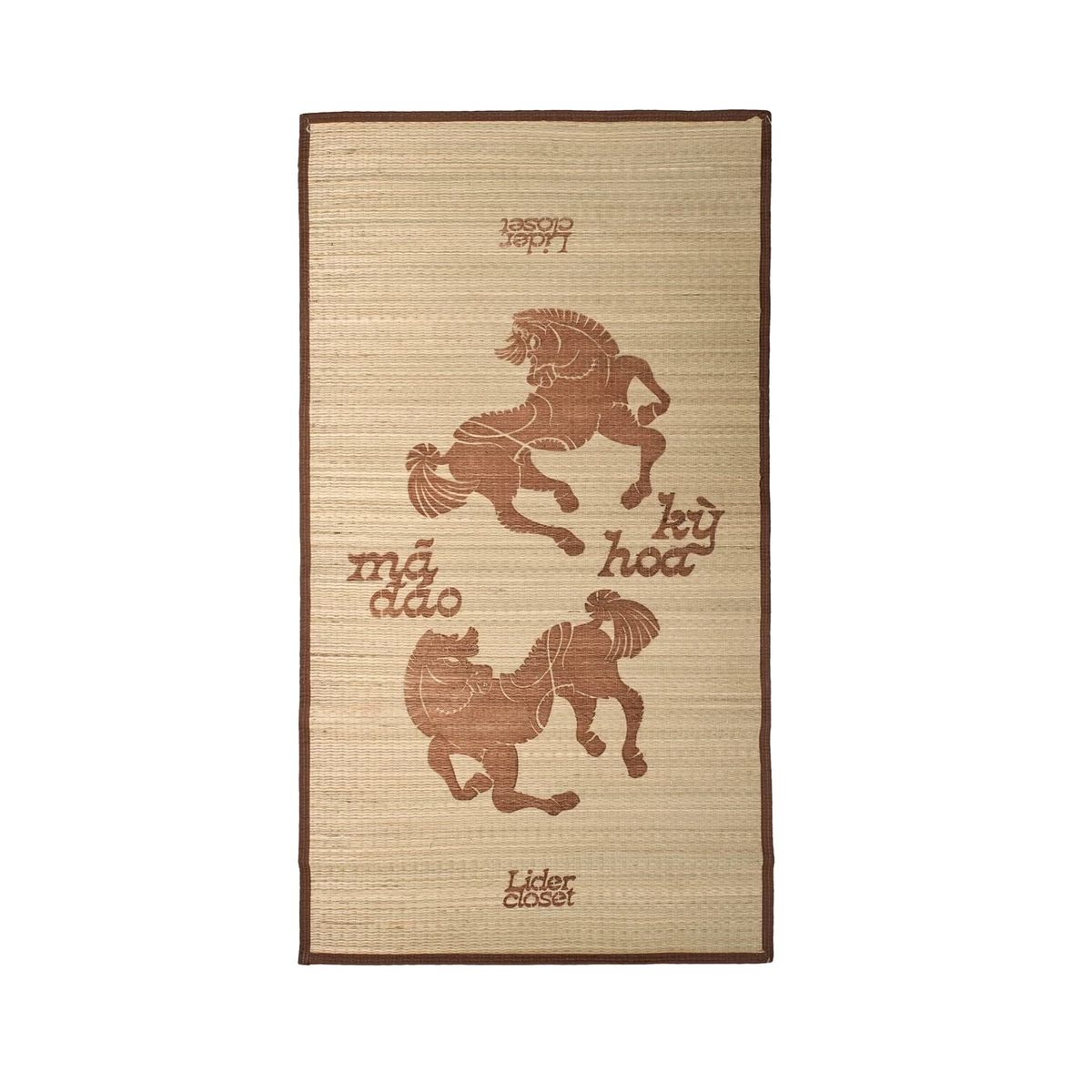 Chiếu Cói Tự Nhiên Xếp Gọn Kích Thước 80x140 Dệt Dày Dặn In Thiết Kế LIDER MÃ WOVEN FLOOR MAT