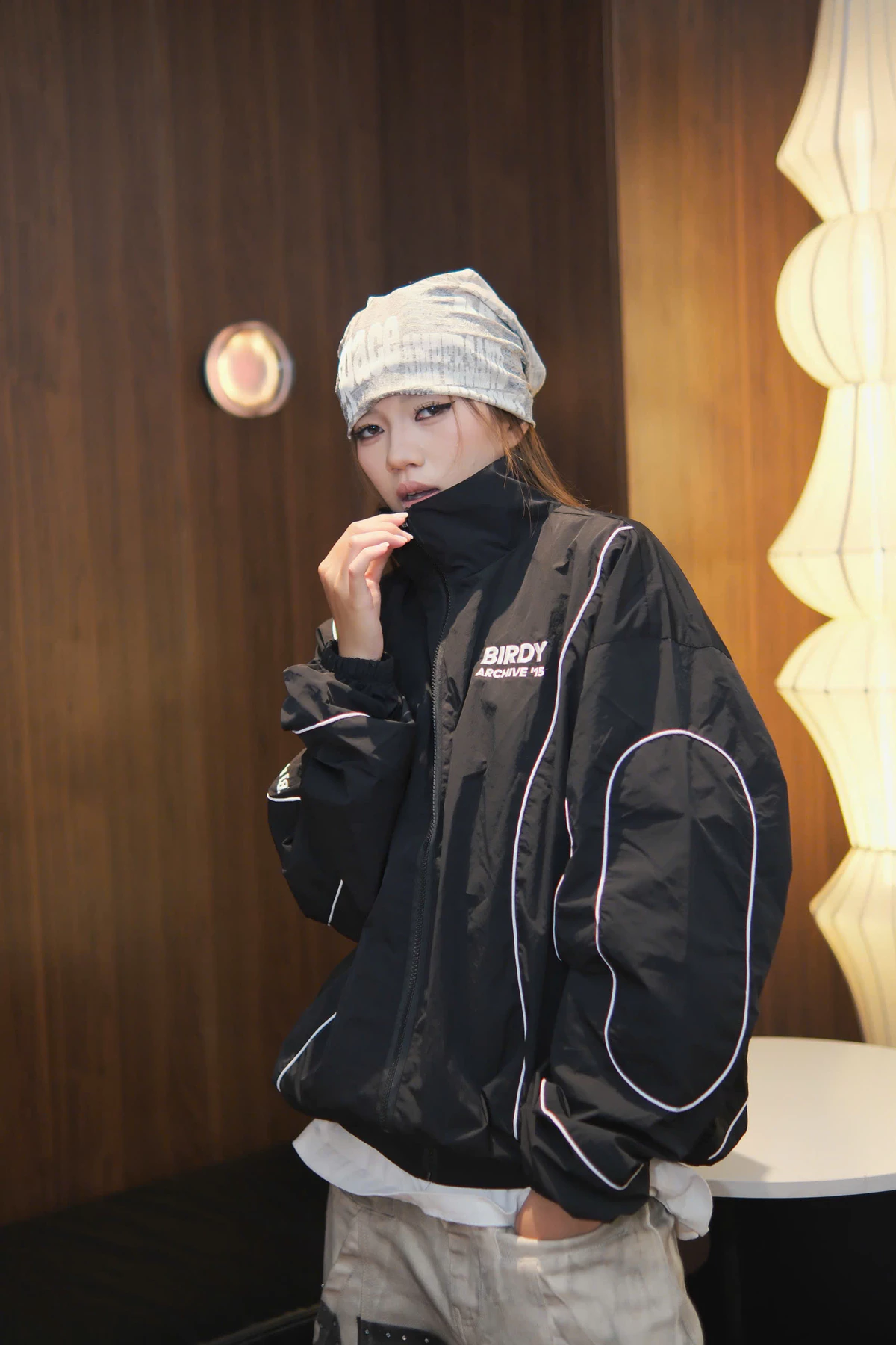 Áo khoác dù BIRDY nam nữ local brand form rộng màu đen, màu trắng LINE BASIC  Brand Chính Hãng