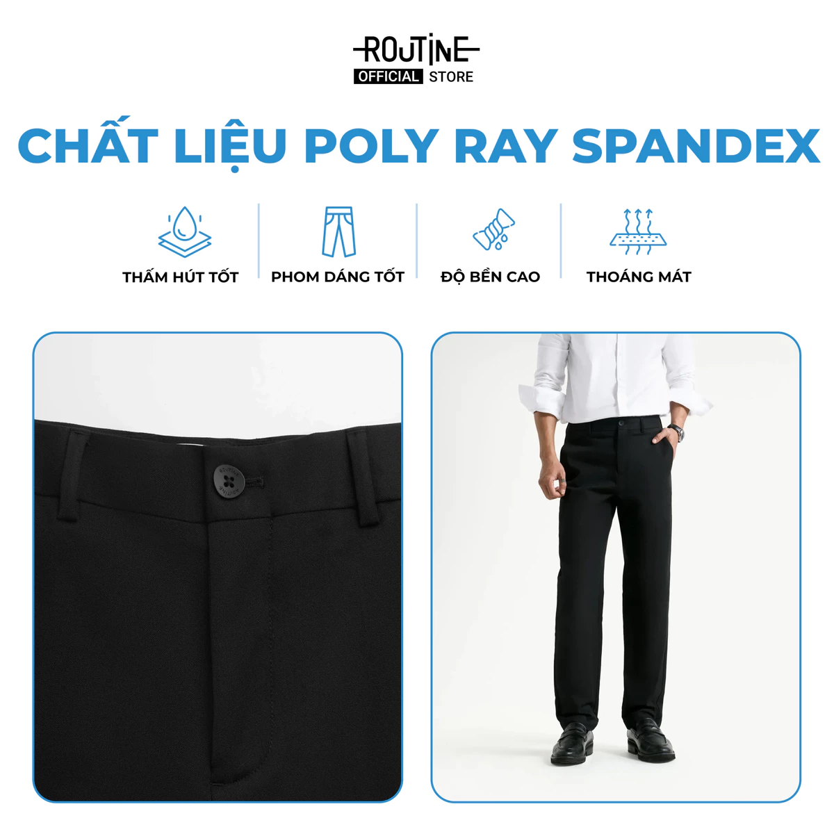 Quần Tây Dài Nam Trơn Form Slim - Routine 10F24PFO044