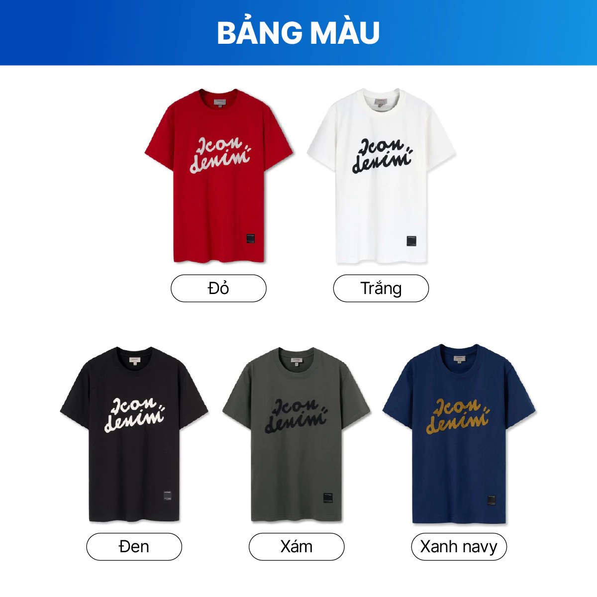 Áo Thun Nam ICONDENIM Họa Tiết Thêu Typo Hand-Draw Form Regular ATID0494