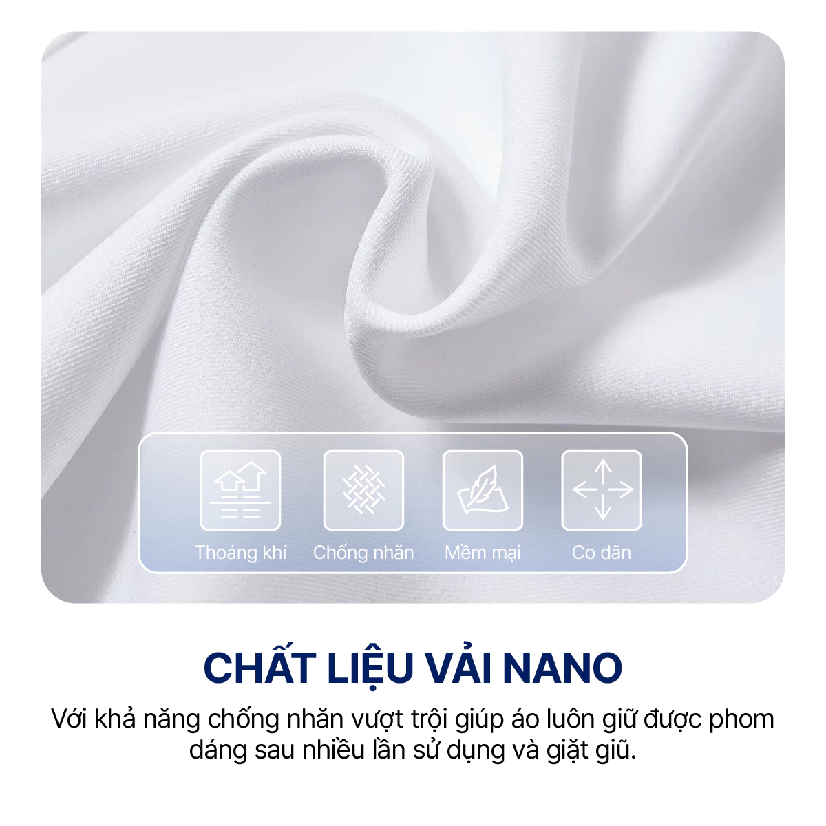 Áo Sơ Mi Vải Nano Nam ICONDENIM Tay Dài Anti-Wrinkle Form Slim SMID0253