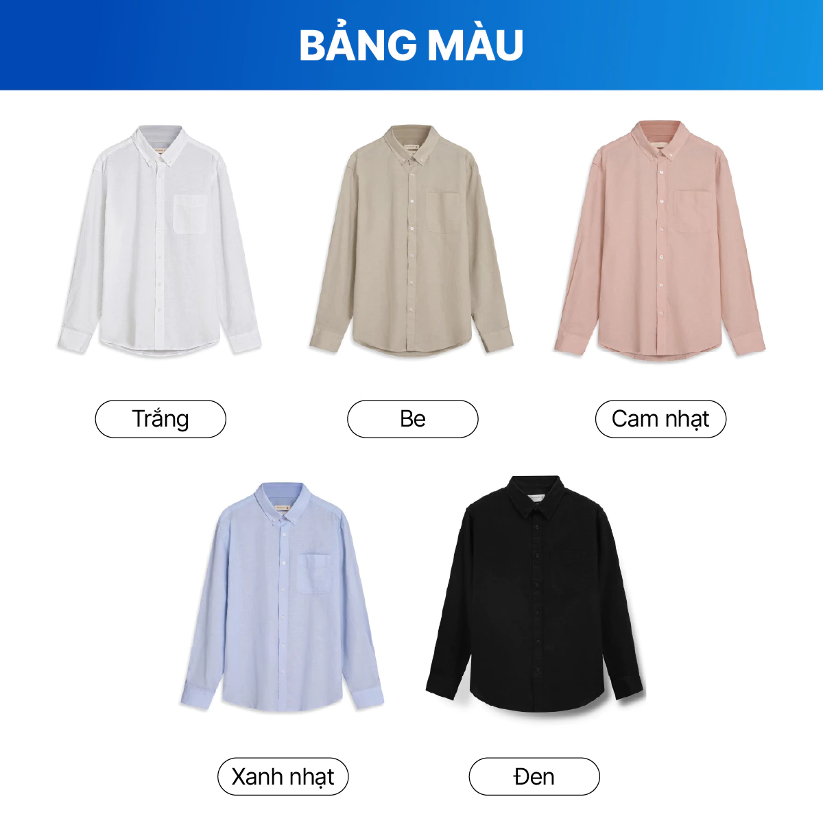 Áo Sơ mi Linen Nam ICONDENIM Tay Dài Pale Wave Form Regular SMID0239