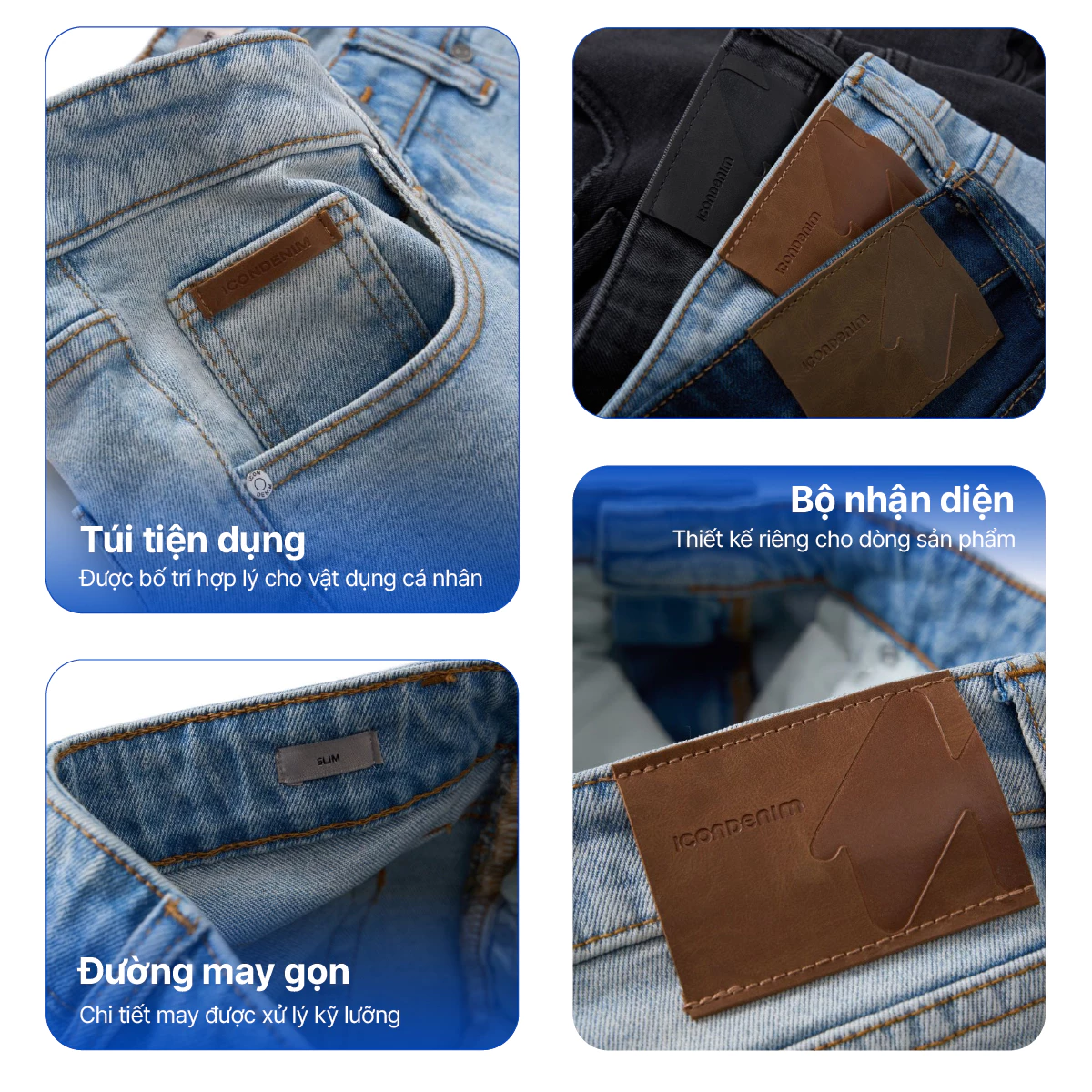 Quần Short Denim Nam ICONDENIM Wash Basic Color Form Slim QSID0186