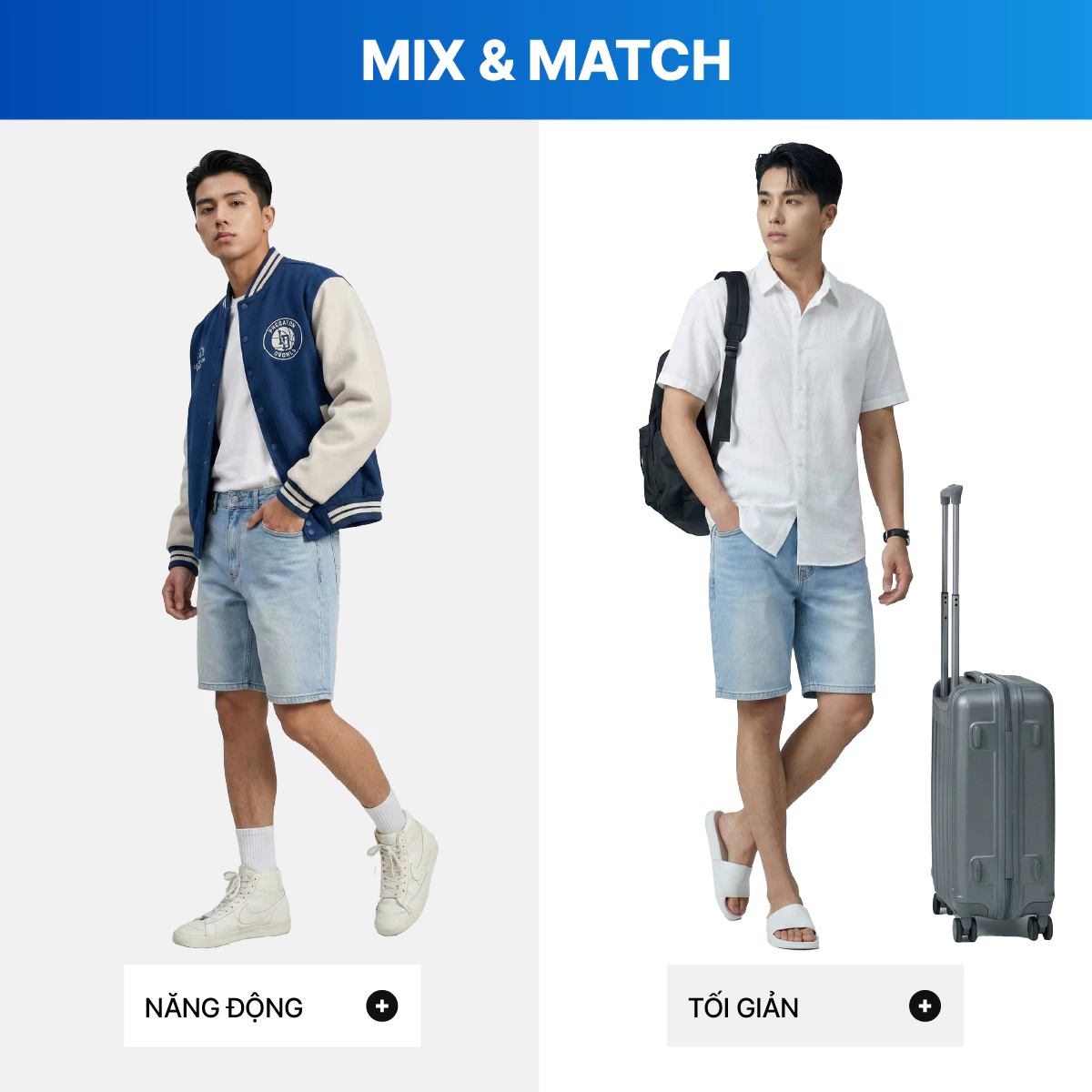 Quần Short Denim Nam ICONDENIM Wash Basic Color Form Slim QSID0186