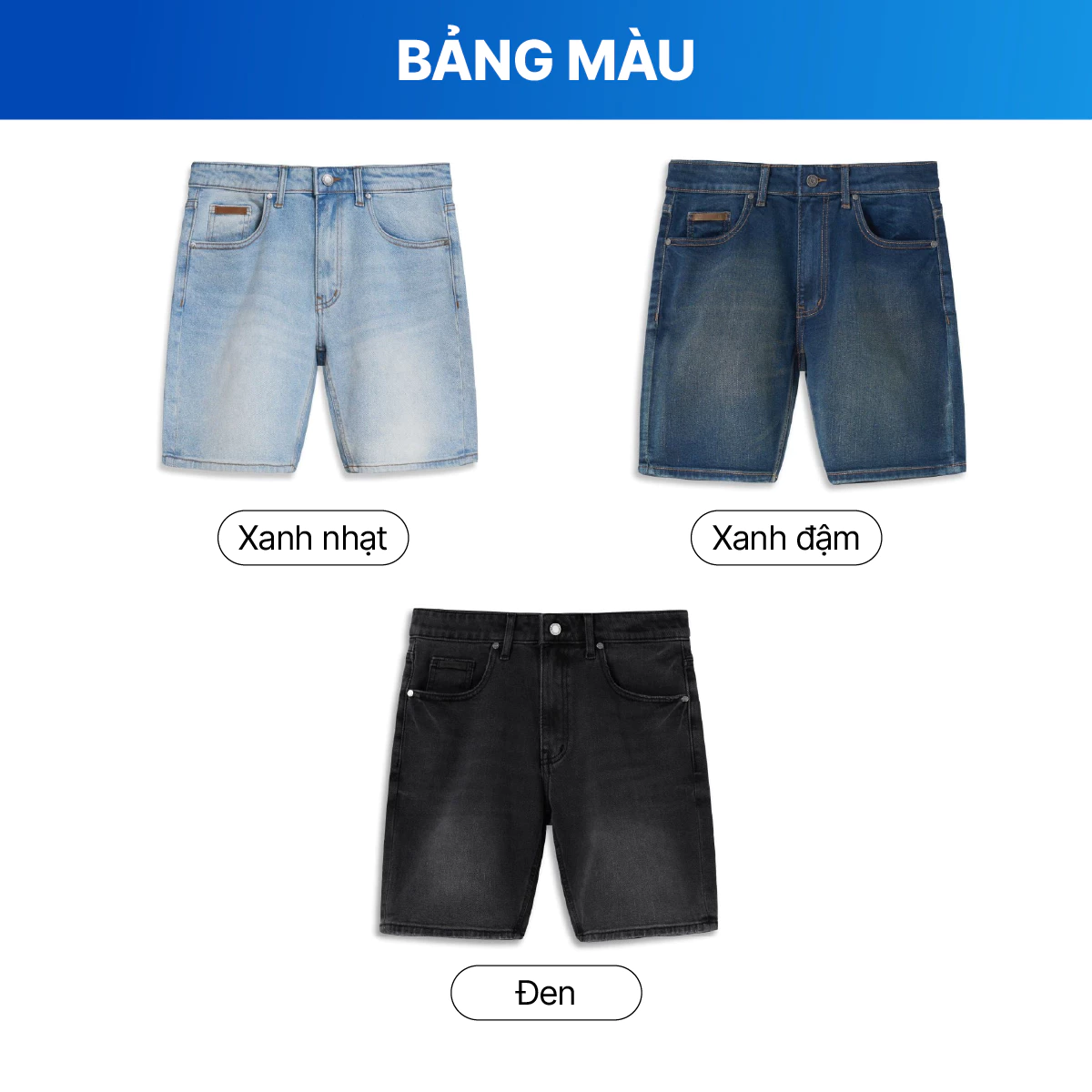 Quần Short Denim Nam ICONDENIM Wash Basic Color Form Slim QSID0186
