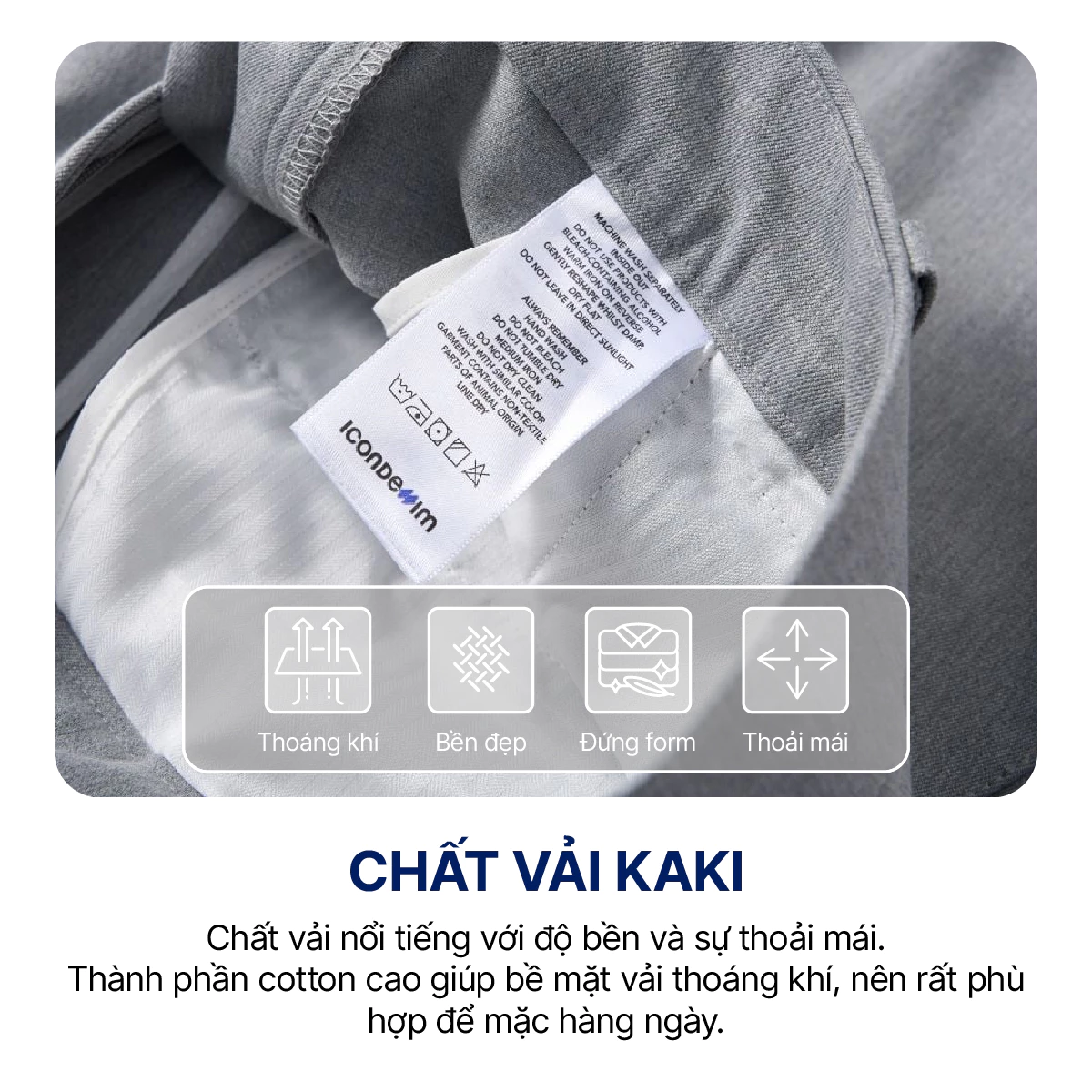 Quần Tây Nam ICONDENIM Ống Suông Co Giãn Basic Form Straight QTID0064