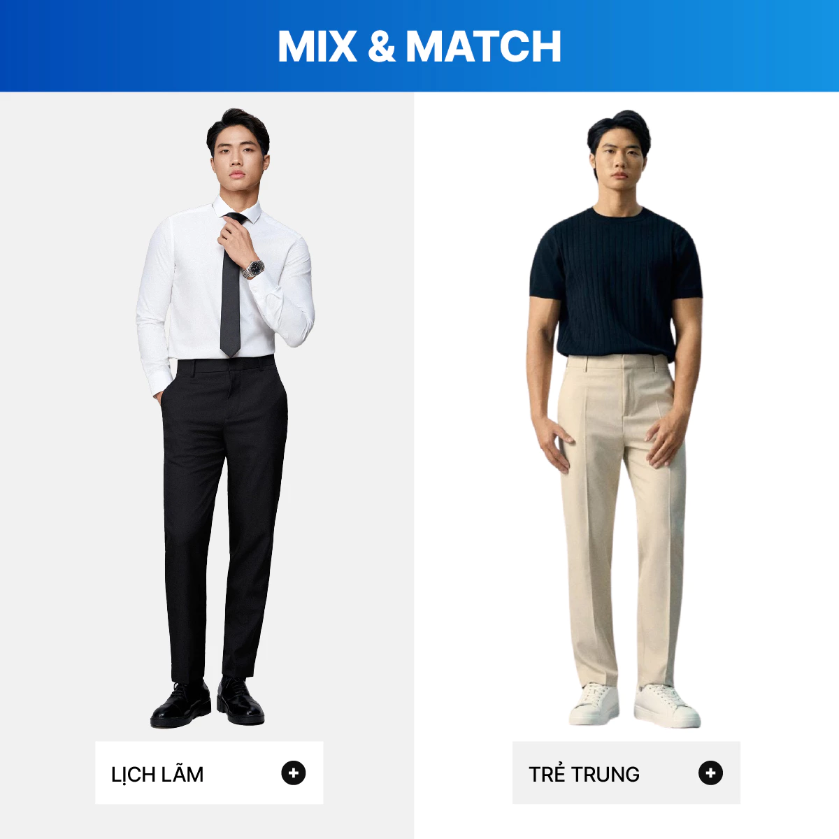 Quần Tây Nam ICONDENIM Ống Suông Co Giãn Basic Form Straight QTID0064
