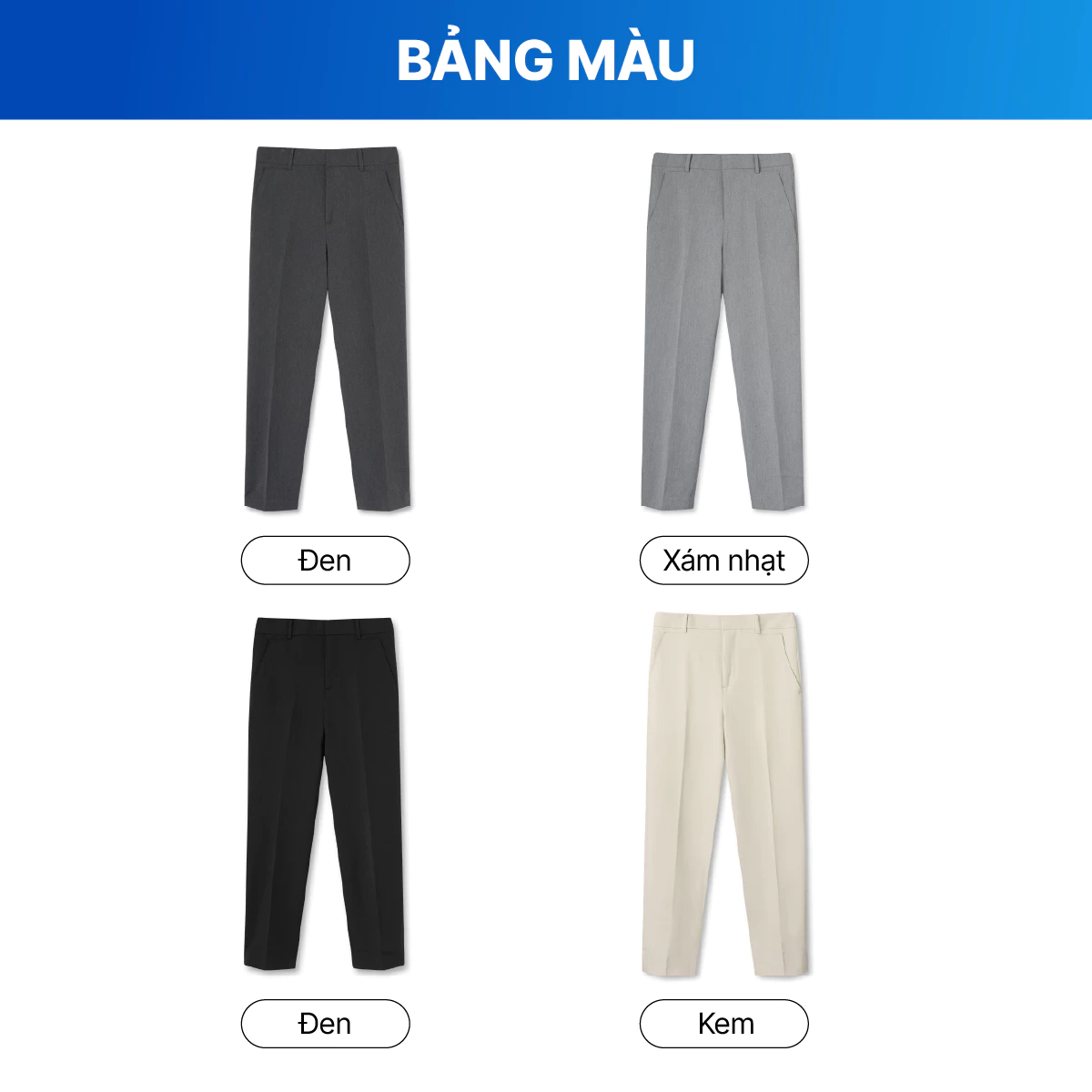 Quần Tây Nam ICONDENIM Ống Suông Co Giãn Basic Form Straight QTID0064