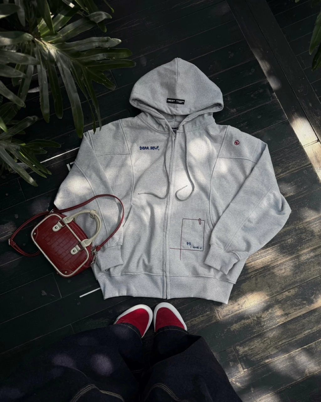 Áo Hoodie Zip DEAR ME Cinder Form Rộng Oversize, Local Brand Chính Hãng