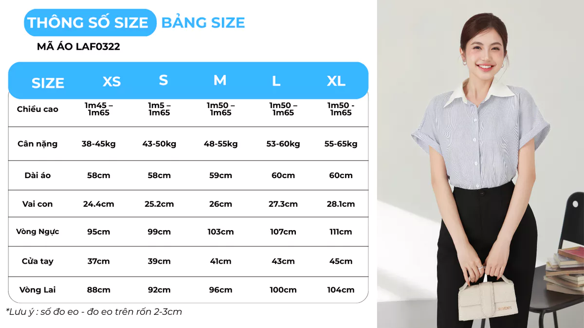 Áo Sơ Mi Nữ GUMAC Áo Kiểu Công Sở Kẻ Sọc Xanh Tay Ngắn Chất Cotton Thiết Kế Phối Cổ Trẻ Trung LAF0322