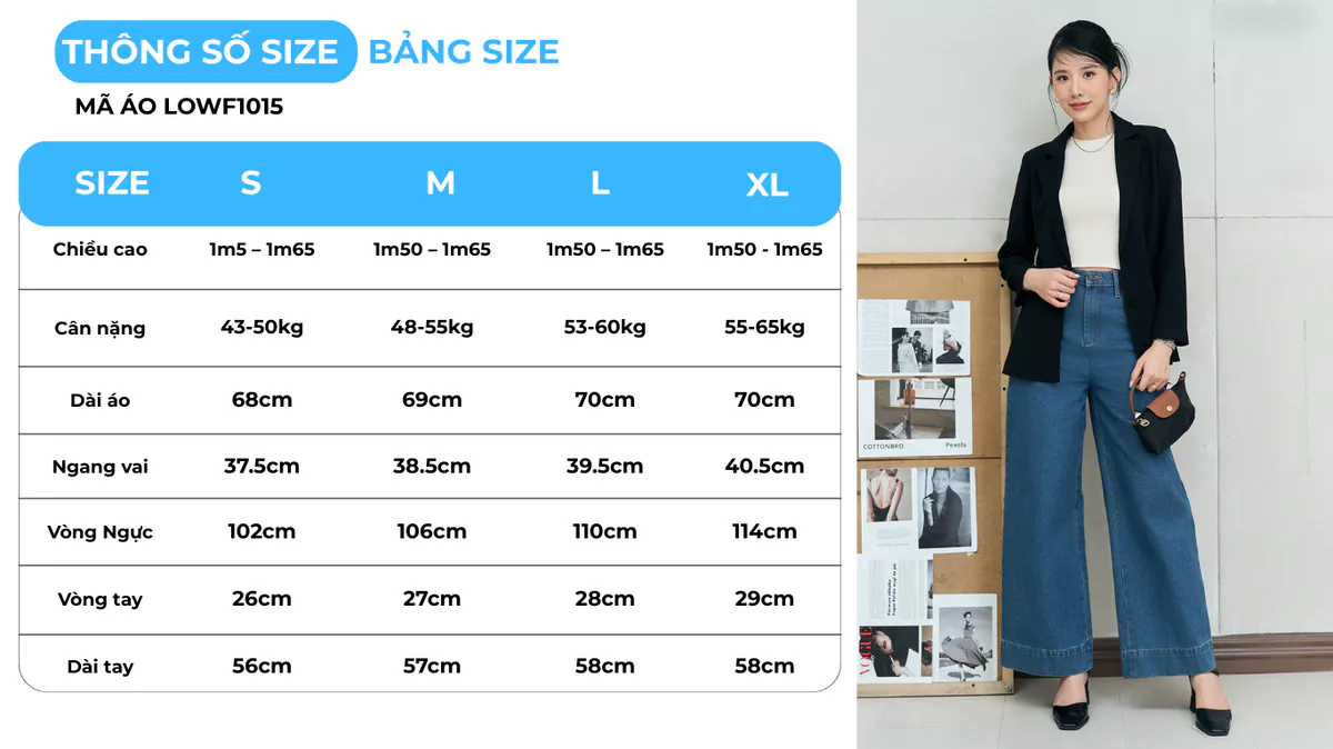 Áo Blazer Nữ GUMAC Dáng Suông Rộng Đính Nút Bọc Cao Cấp LOWF1015