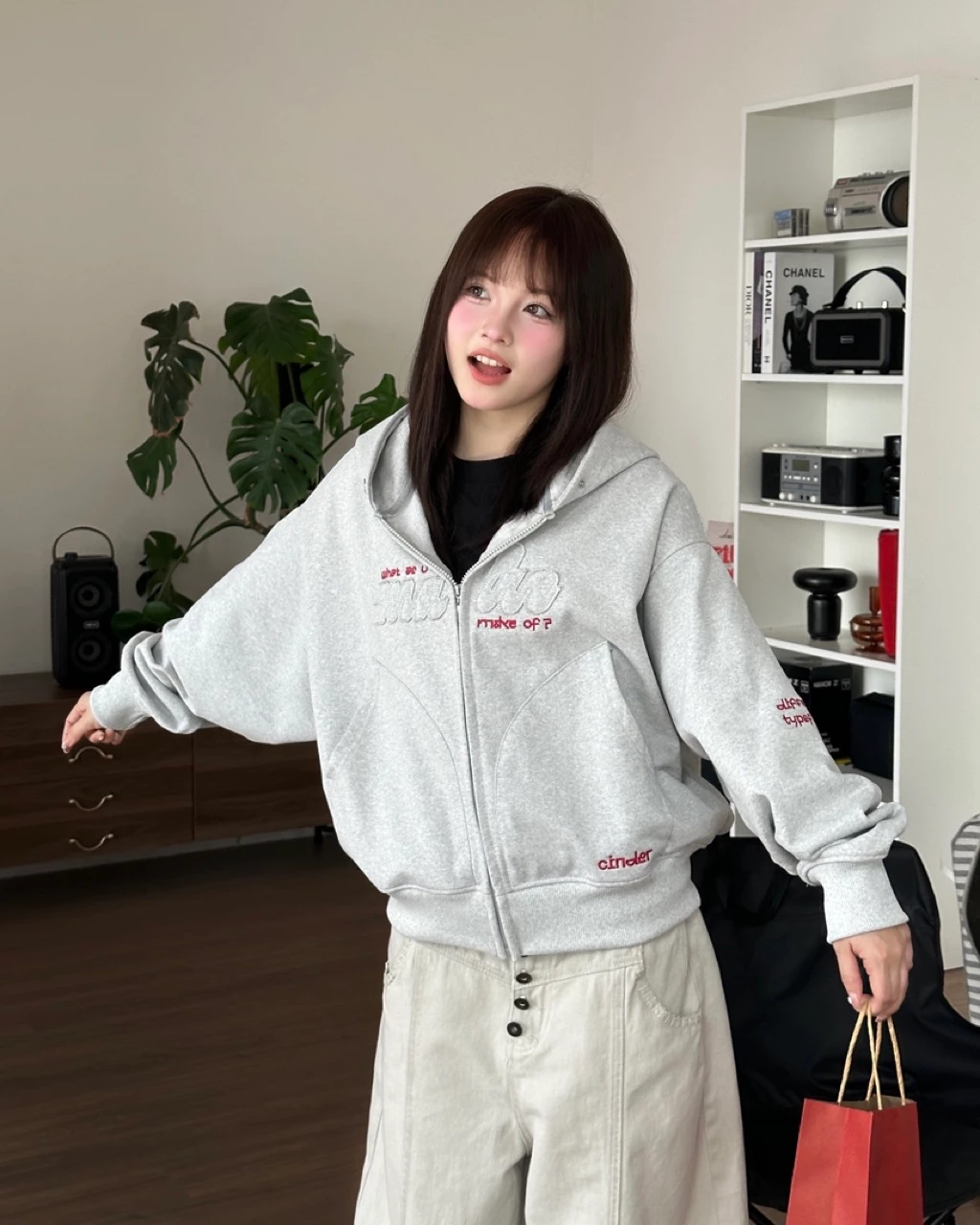 Áo Hoodie Zip Boxy MAKE Cinder Form Đẹp, Local Brand Chính Hãng