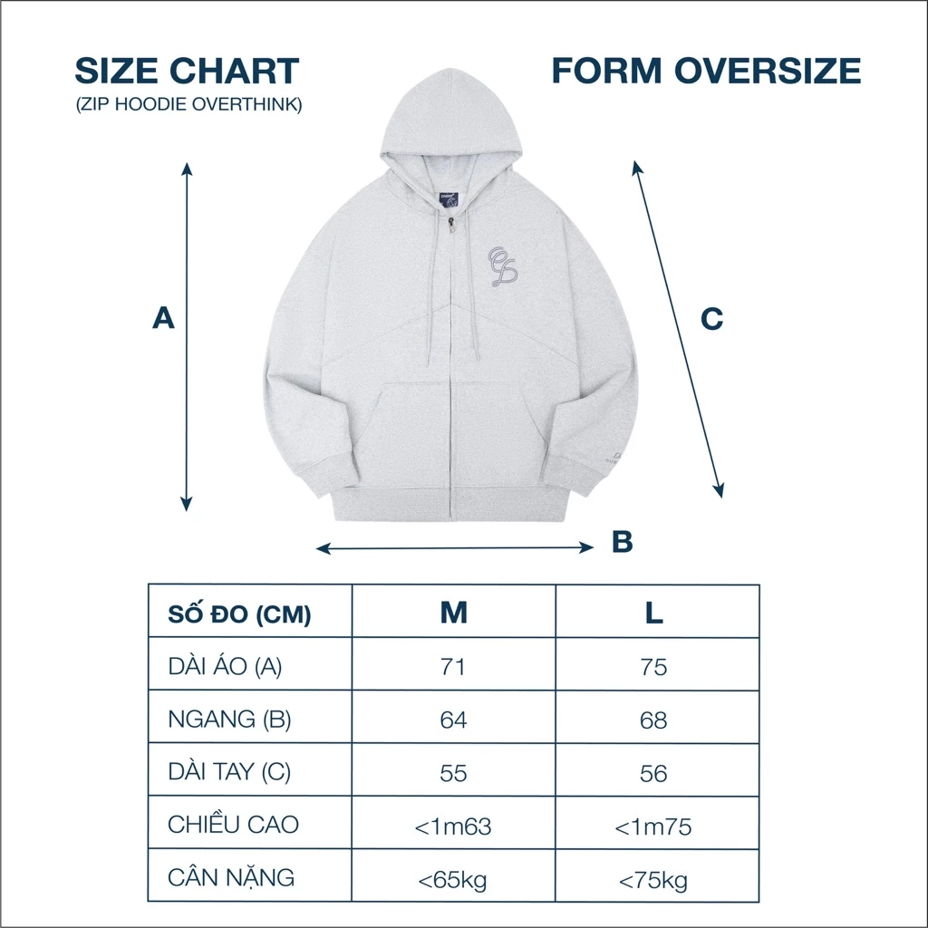 Áo Hoodie Zip OVERTHINKING Cinder Form Rộng Thêu Nổi 3D Cao Cấp, Local Brand Chính Hãng