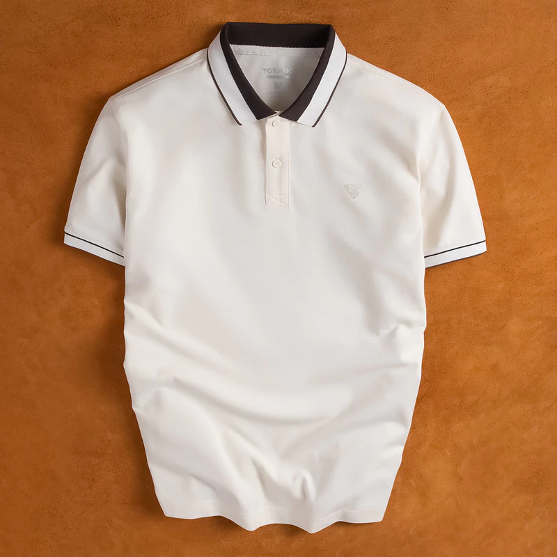 Áo Polo trơn VERSATILE POLO TORANO bo kẻ in logo ngực thanh lịch, trẻ trung FSTP049
