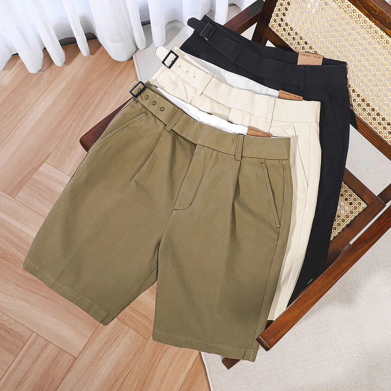 Quần short đũi SIDE-TAB LINEN SHORTS TORANO basic, có quai nhê thanh lịch và hiện đại FSBI004