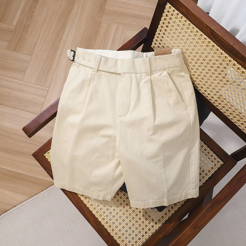 Quần short đũi SIDE-TAB LINEN SHORTS TORANO basic, có quai nhê thanh lịch và hiện đại FSBI004