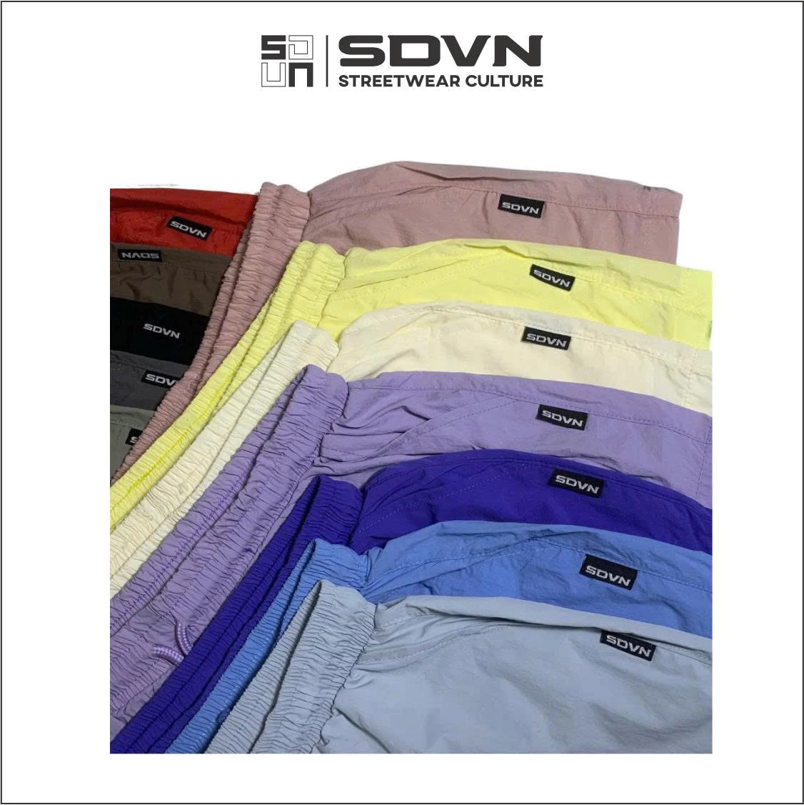 Quần Đùi Nữ Vải Dù Windy Short SDVN, Đi Chơi Đi Biển Ống Rộng Form Thoải Mái Lưng Thun Co Giãn