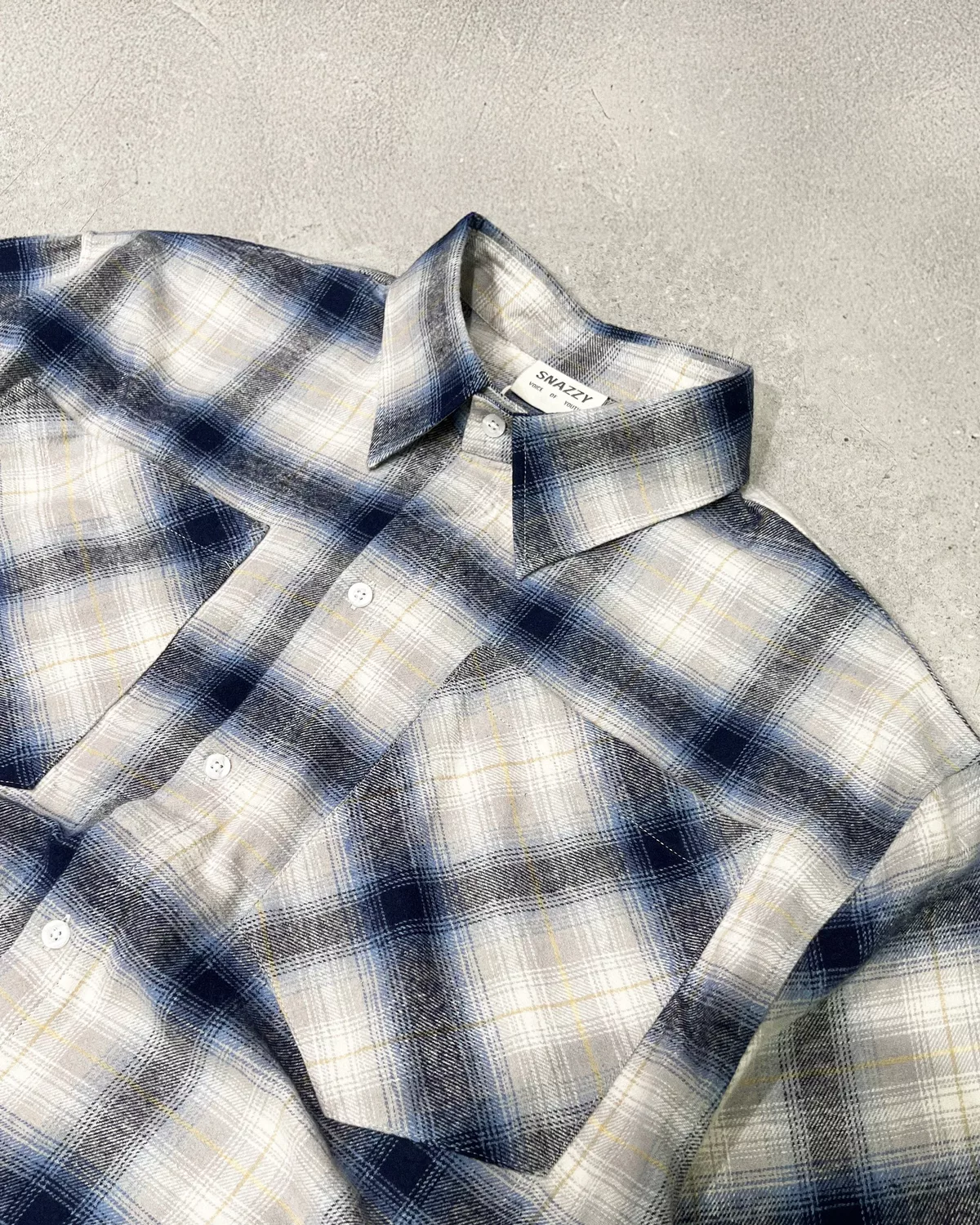 Áo Sơ Mi Oversized SNAZZY Unisex Chất Liệu Kaki Chính Hãng - BLUE STATE SHIRT