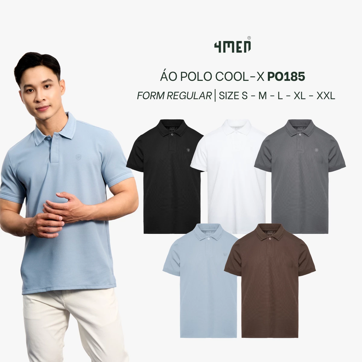 Áo Polo Cool-X In Logo Bông Tuyết Form Regular PO185 Sang Trọng, Chỉn chu, Thoáng Mát