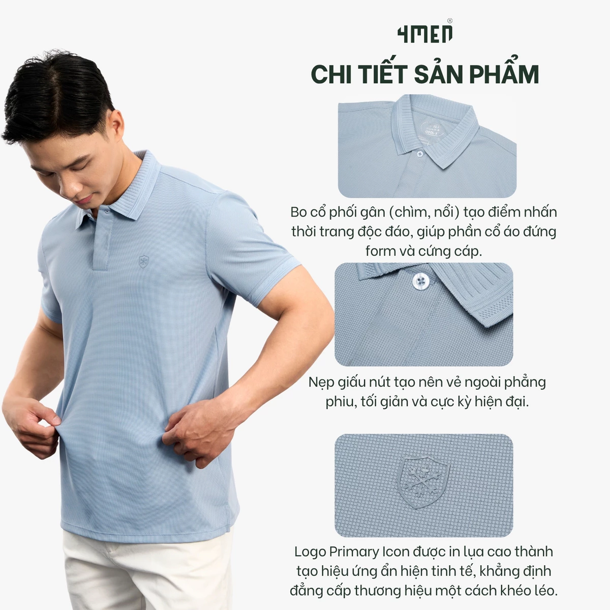 Áo Polo Cool-X In Logo Bông Tuyết Form Regular PO185 Sang Trọng, Chỉn chu, Thoáng Mát