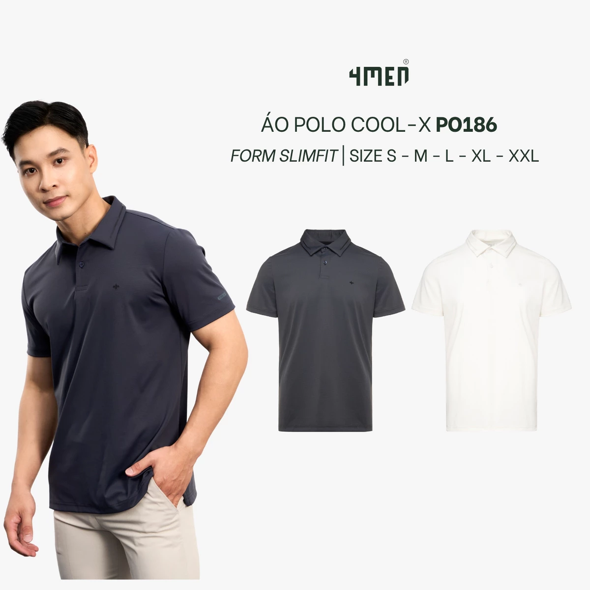 Áo Polo Cool-X In Viền Bo Cổ Form Slimfit PO186 Chỉn Chu, Phong Cách, Dễ Phối Đồ
