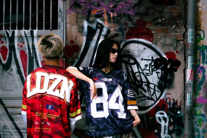 Áo phông Loudzone 84 Camo Jersey T-shirt áo đẹp tay lỡ cổ tim vải mesh cao cấp áo thun nam nữ unisex