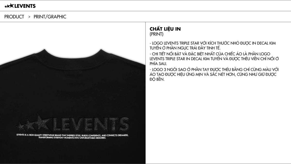 Áo Thun Levents Blink Blink XL Logo Oversized Tee/ Black 100% Cotton T-shirt