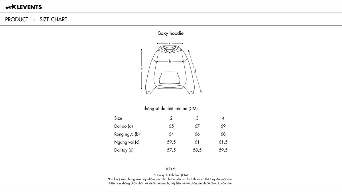 Áo Hoodie Boxy Levents Seasonal Cotton Premium