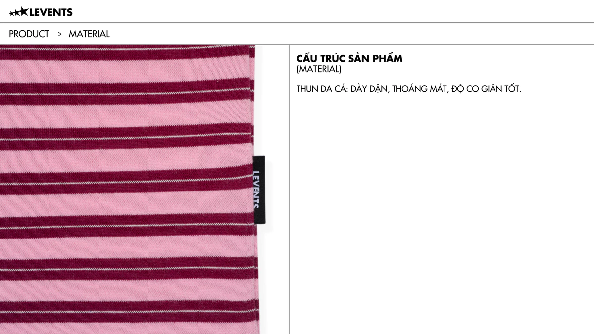 Áo Polo Tay Dài Levents Striped Long Sleeve Boxy Shirt Thun Da Cá