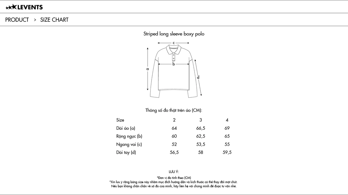 Áo Polo Tay Dài Levents Striped Long Sleeve Boxy Shirt Thun Da Cá