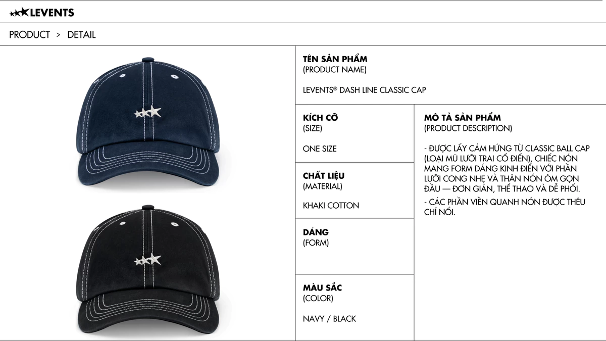 Nón Levents Dash Line Classic Khaki Ball Cap