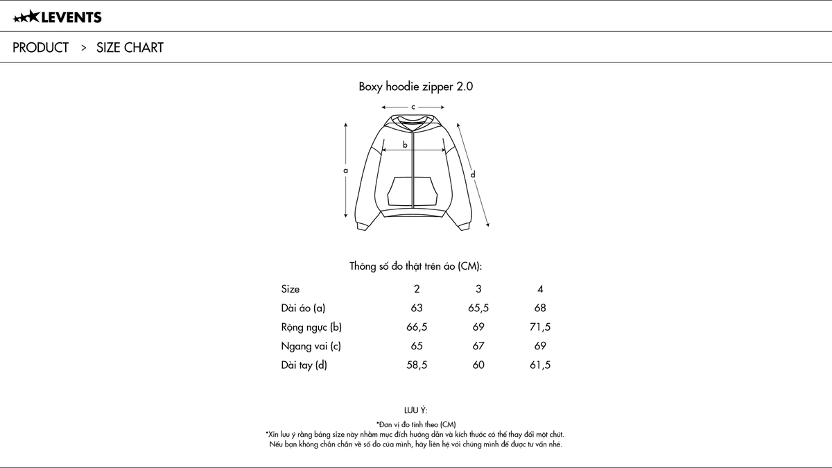 Áo Zipper Hoodie Levents Classic Boxy 2.0 Extra Color Nỉ Chân Cua