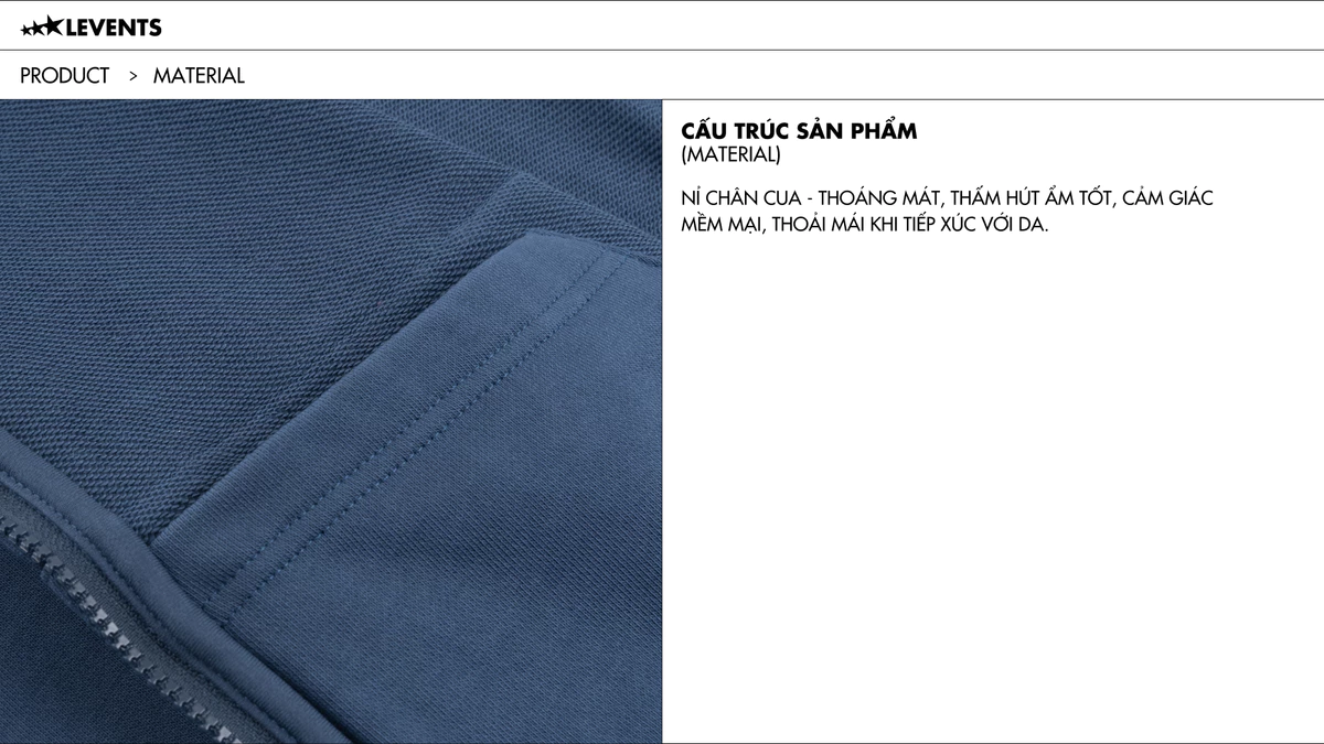 Áo Zipper Hoodie Levents Classic Boxy 2.0 Extra Color Nỉ Chân Cua
