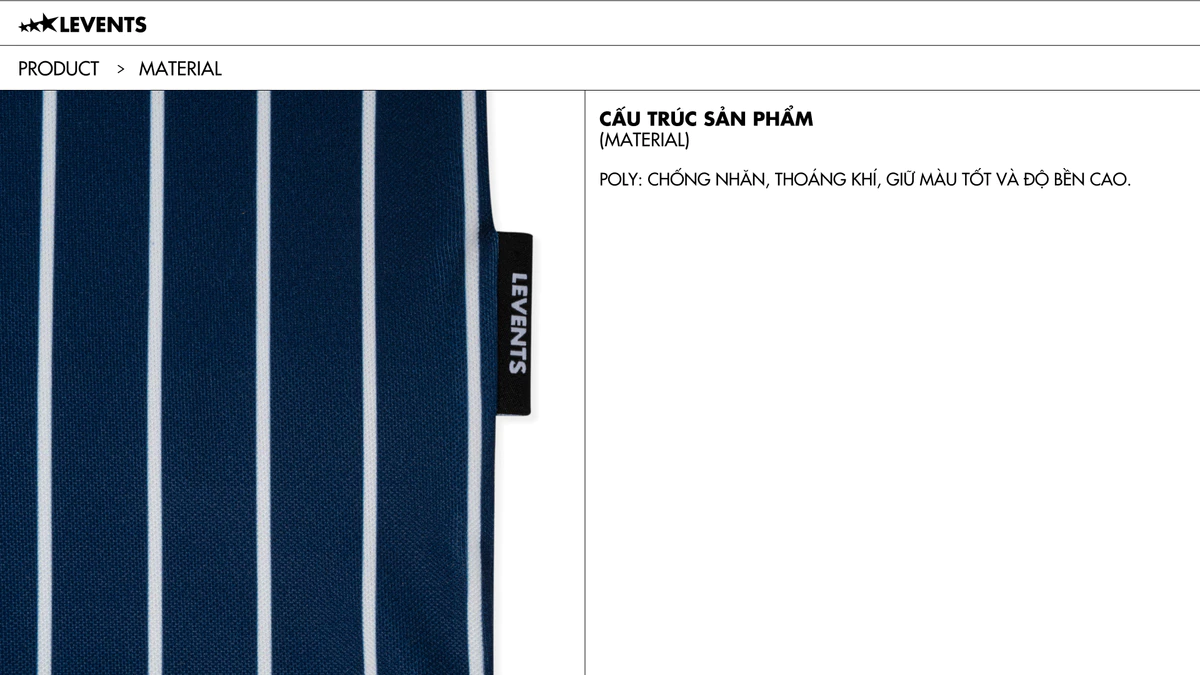 Áo Jersey Levents Striped Football Jersey Form Boxy Poly