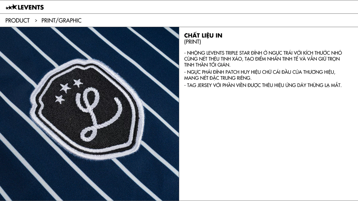 Áo Jersey Levents Striped Football Jersey Form Boxy Poly